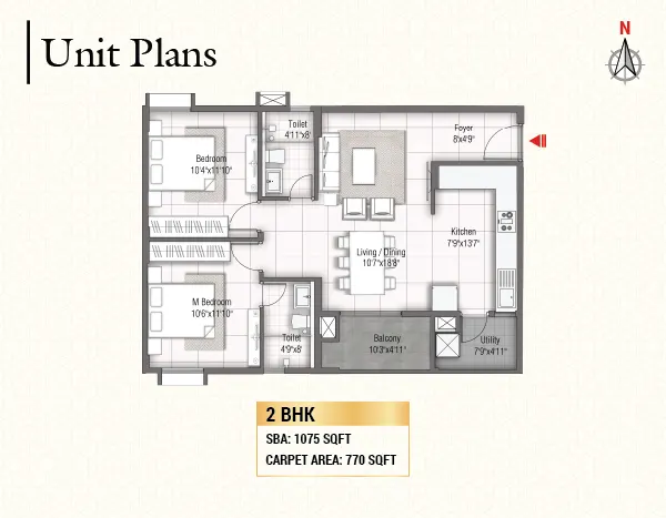 2 BHK Floor Plan